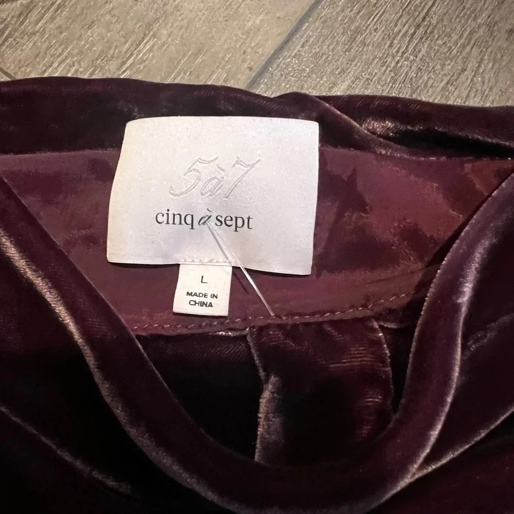 Cinq a Sept Callalily Velvet Cami In Red - Picture 2 of 7